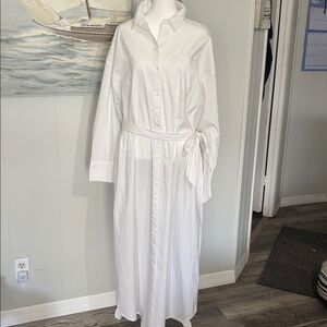 Easter sale 35% off Express White Long Sleeve Shirt Dress